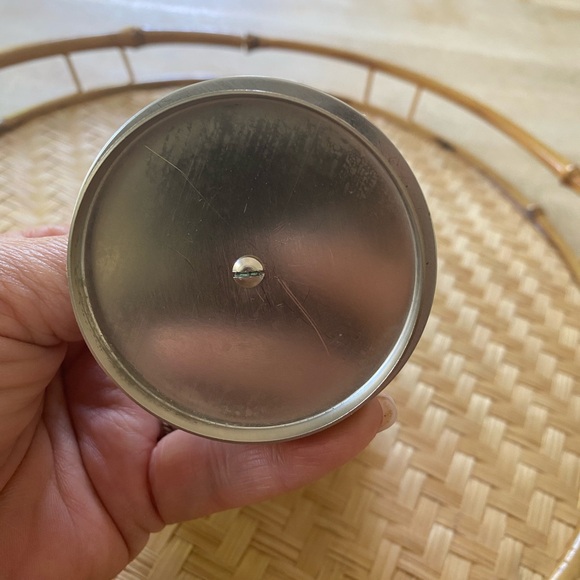 Vintage MCM Italian-made Stainless Steel and Teak Wood Sugar Dish - Picture 4 of 7